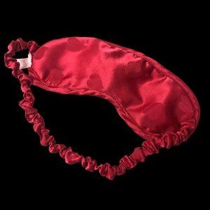 VTG 90s Victoria's Secret Red Eye Mask Sleep Heart Print Sateen Lightweight NWOT